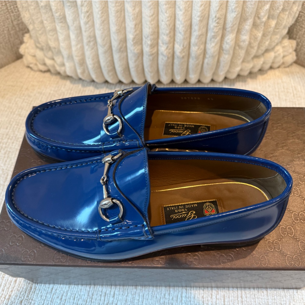 Gucci 1953 Blue Leather Loafers